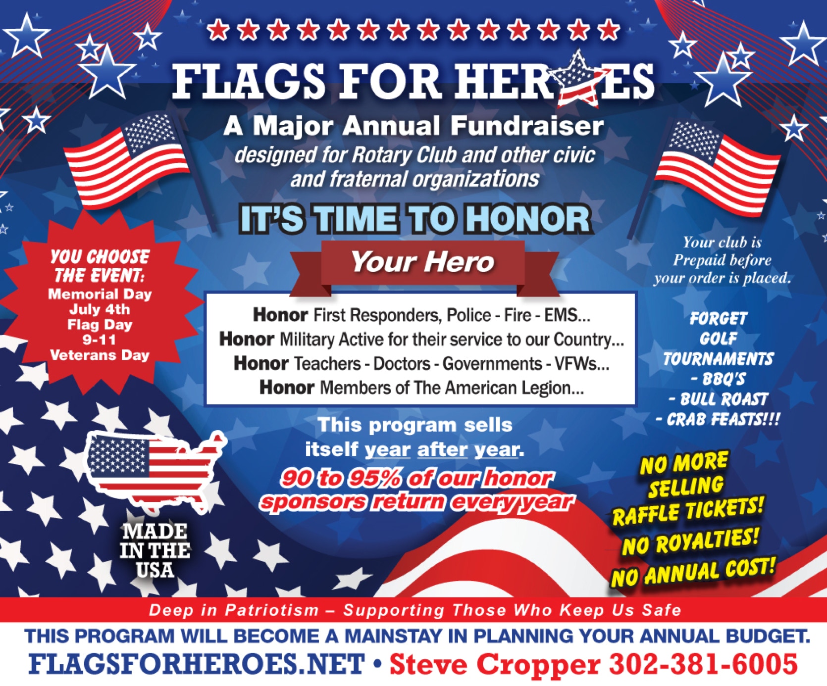 flags, for, heroes, annual, fundraiser, poster, flier, flyer